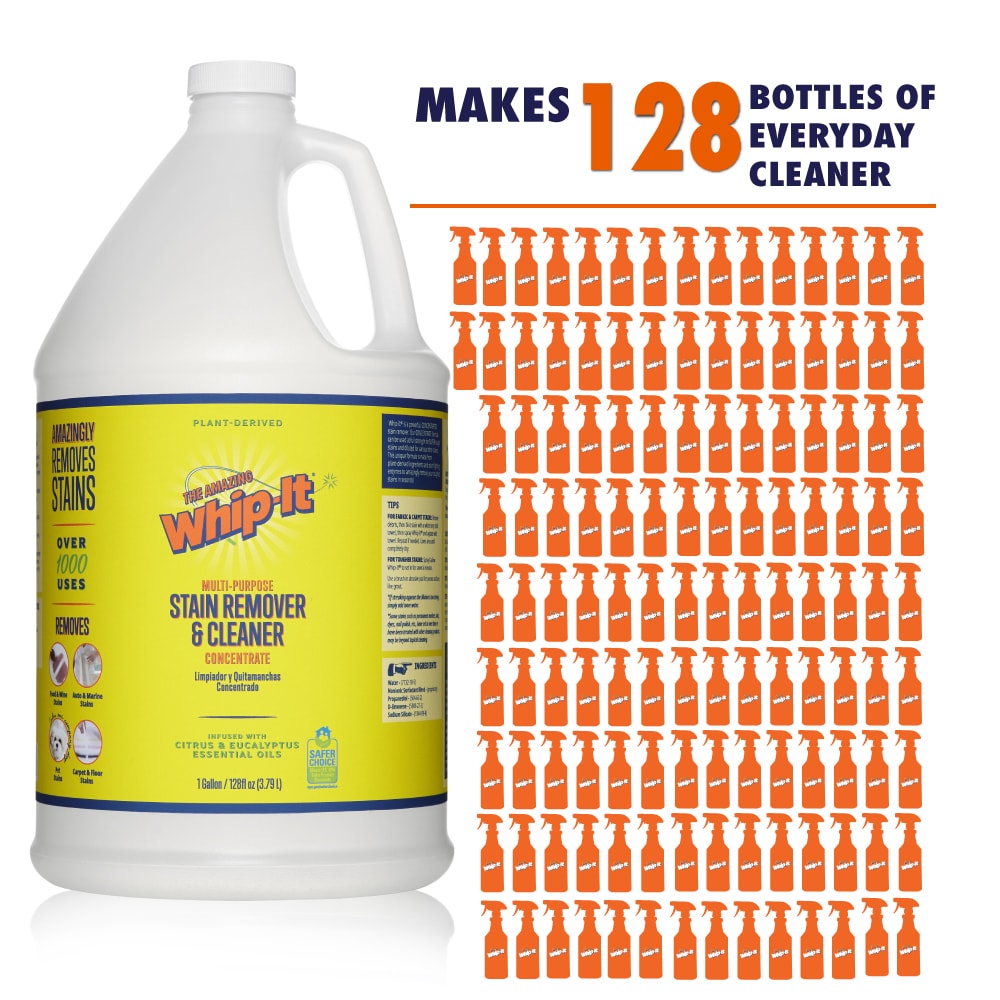 Whip It Cleaner Concentrate, Multi Purpose Stain Remover and Cleaner  GALLON. 128oz - Whip-It® Cleaner & Stain Remover