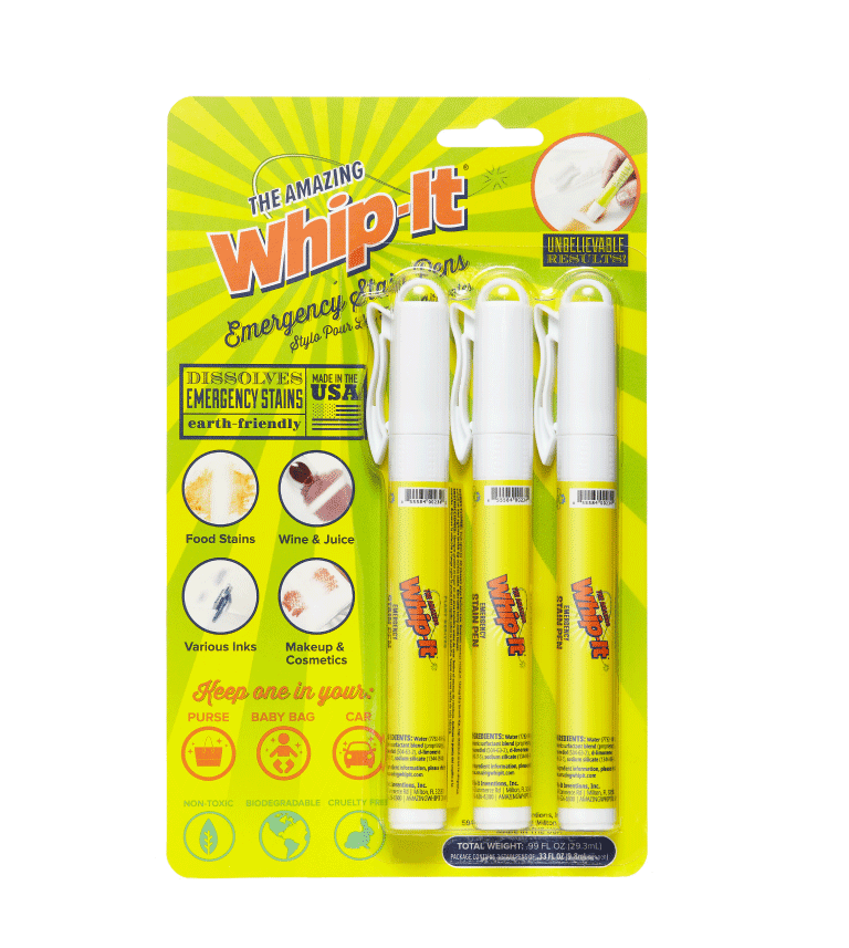 Whip-It emergency stain pens three pack