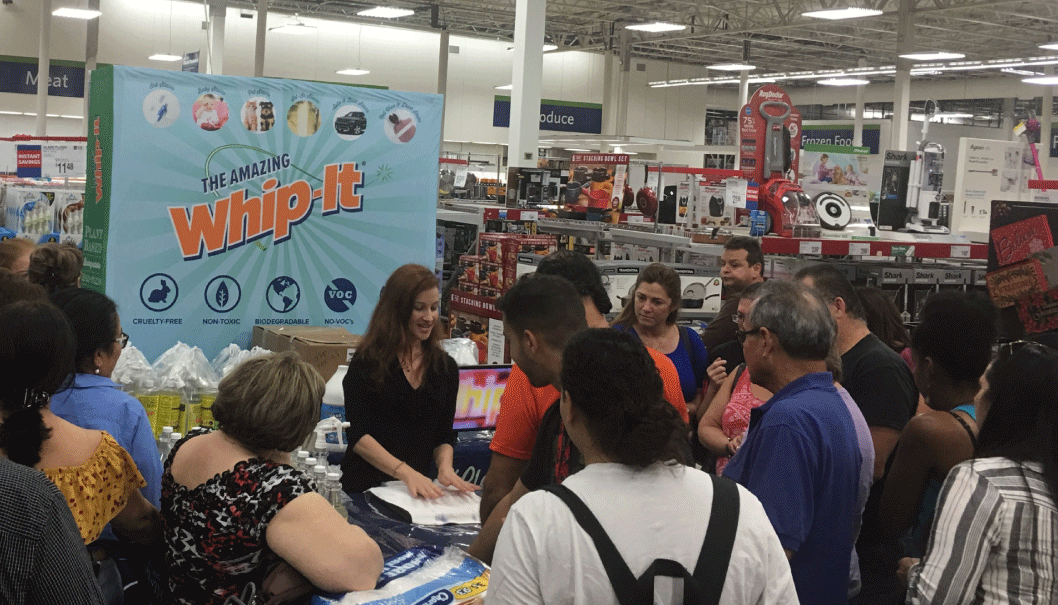 Whip-It live store roadshow demonstration